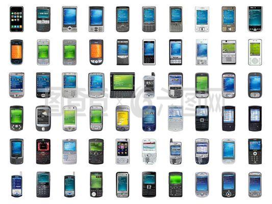 當代流行的智能手機系列透明png